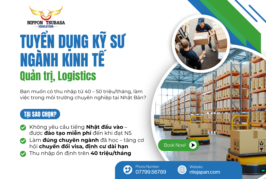 TUYỂN DỤNG KỸ SƯ NGÀNH KINH TẾ – VIỆC LÀM TẠI NHẬT BẢN KHÔNG CẦN KINH NGHIỆM – LƯƠNG 40 TRIỆU/THÁNG